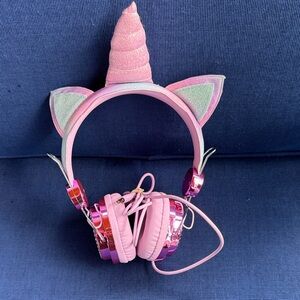 Sparkly Pink Unicorn Kids Headphones